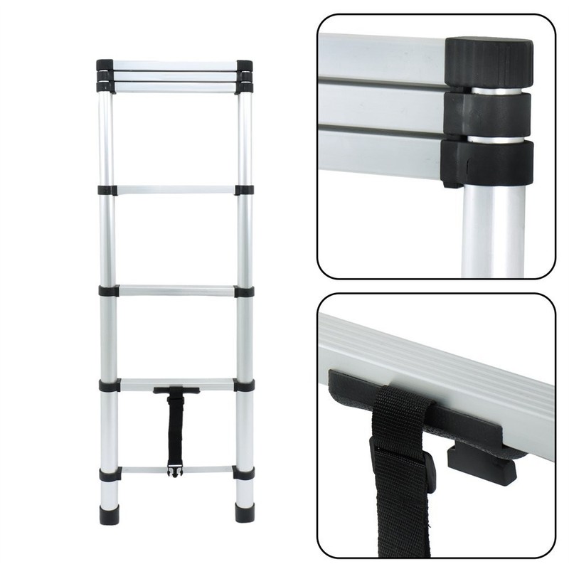 6.6 FT Folding Aluminum Telescoping Compact Ladder Telescopic For Home 330lbs gallery