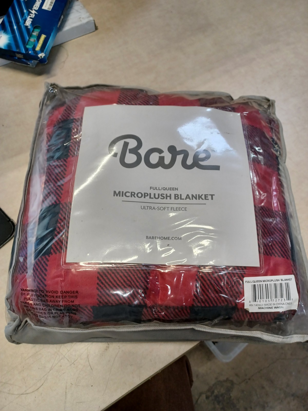 Bare Home Microplush Fleece Blanket Soft & Plush - Full/Queen Plaid - Red/Black gallery