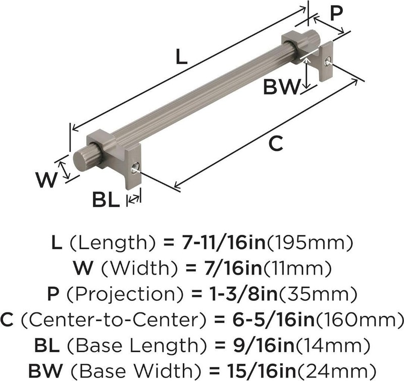 Amerock | Cabinet Pull | Black Brushed Nickel | 6-5/16 inch (160 mm) Center to C gallery