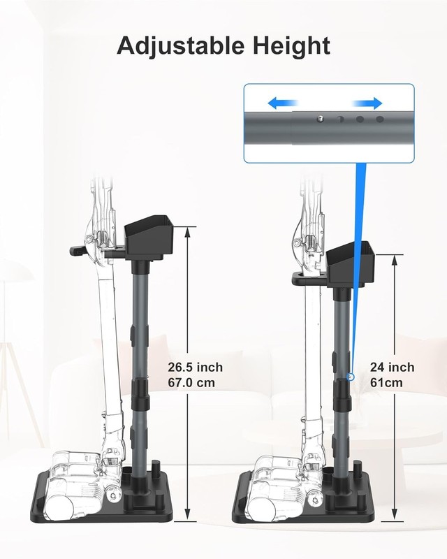 Cordless Vacuum Stand Adjustable Height Docking Station for 1.8 Inch Wand gallery