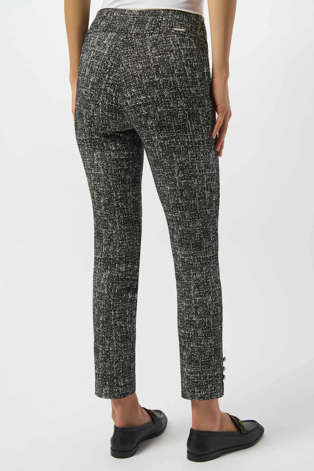 Joseph Ribkoff Black/Off-White Abstract Pattern Pull On Straight Leg Pants 25309 gallery