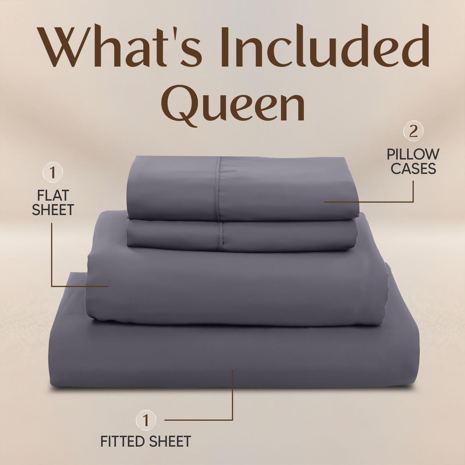 Utopia Bedding Queen Size Sheet Set – 4 Piece Bed Sheets, Soft Queen, Grey gallery