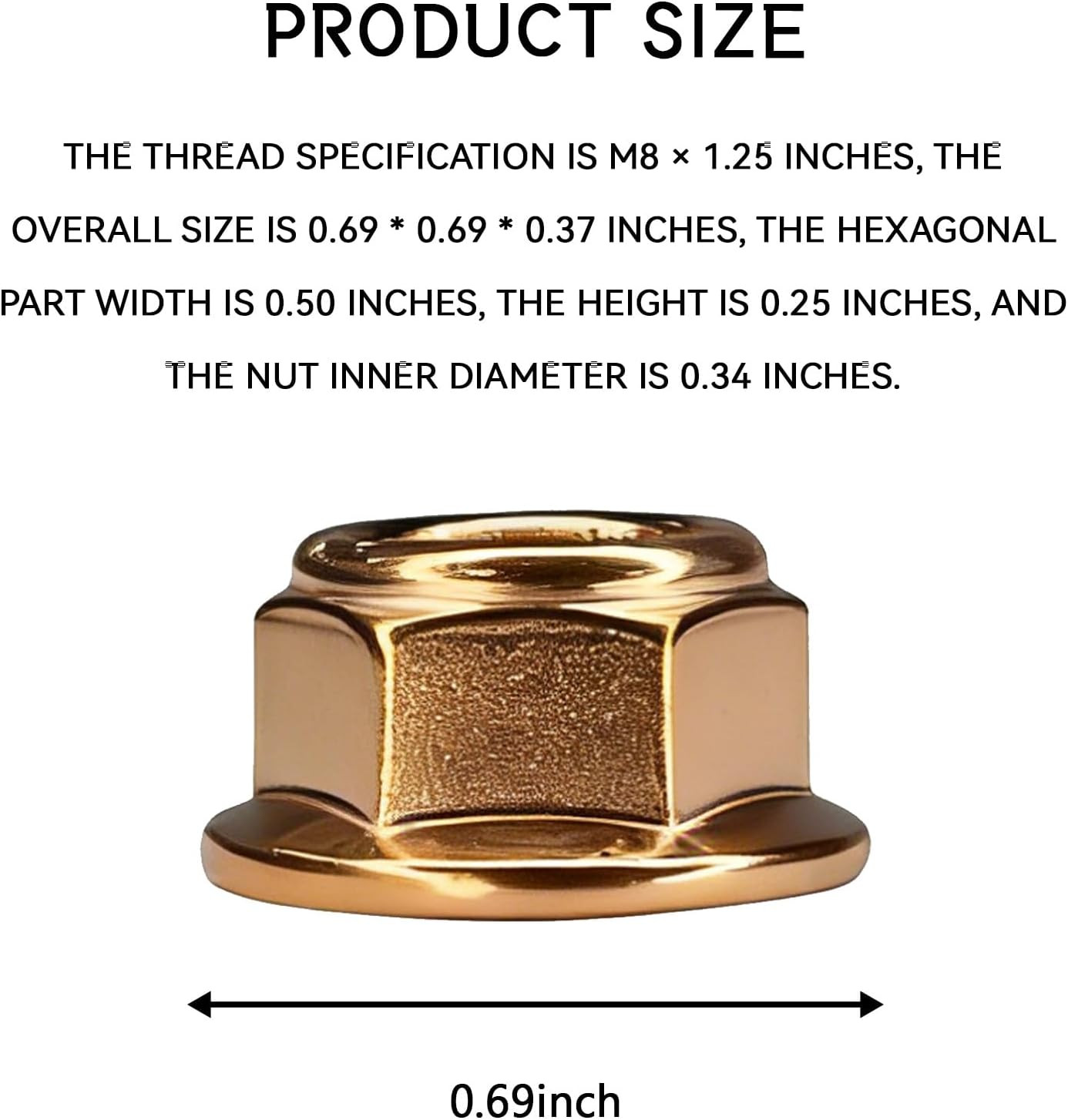 10 PCS M8 Exhaust Manifold Hex Nuts, Copper Plated Self-Locking Seal Flange Nut gallery