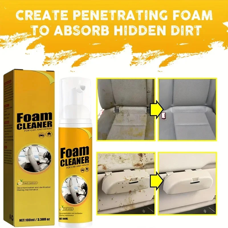 Multipurpose Foam Cleaner Spray, 3 x 100ml for Car Interiors & Household Use gallery