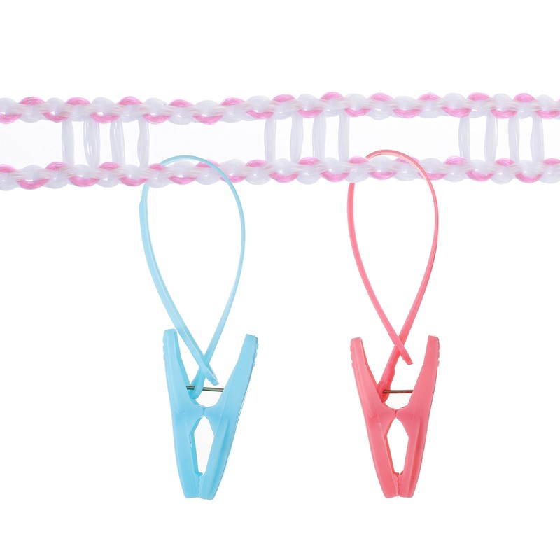Windproof Clothesline, 5M 16.4ft Plastic Non-Slip Clothes Drying Rope, Pink gallery