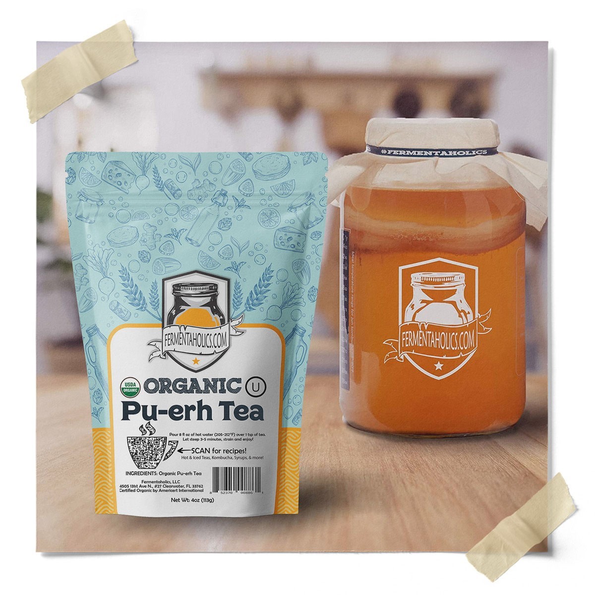 Fermentaholics USDA Certified Organic Loose-Leaf Pu-Erh Tea - 4 oz gallery