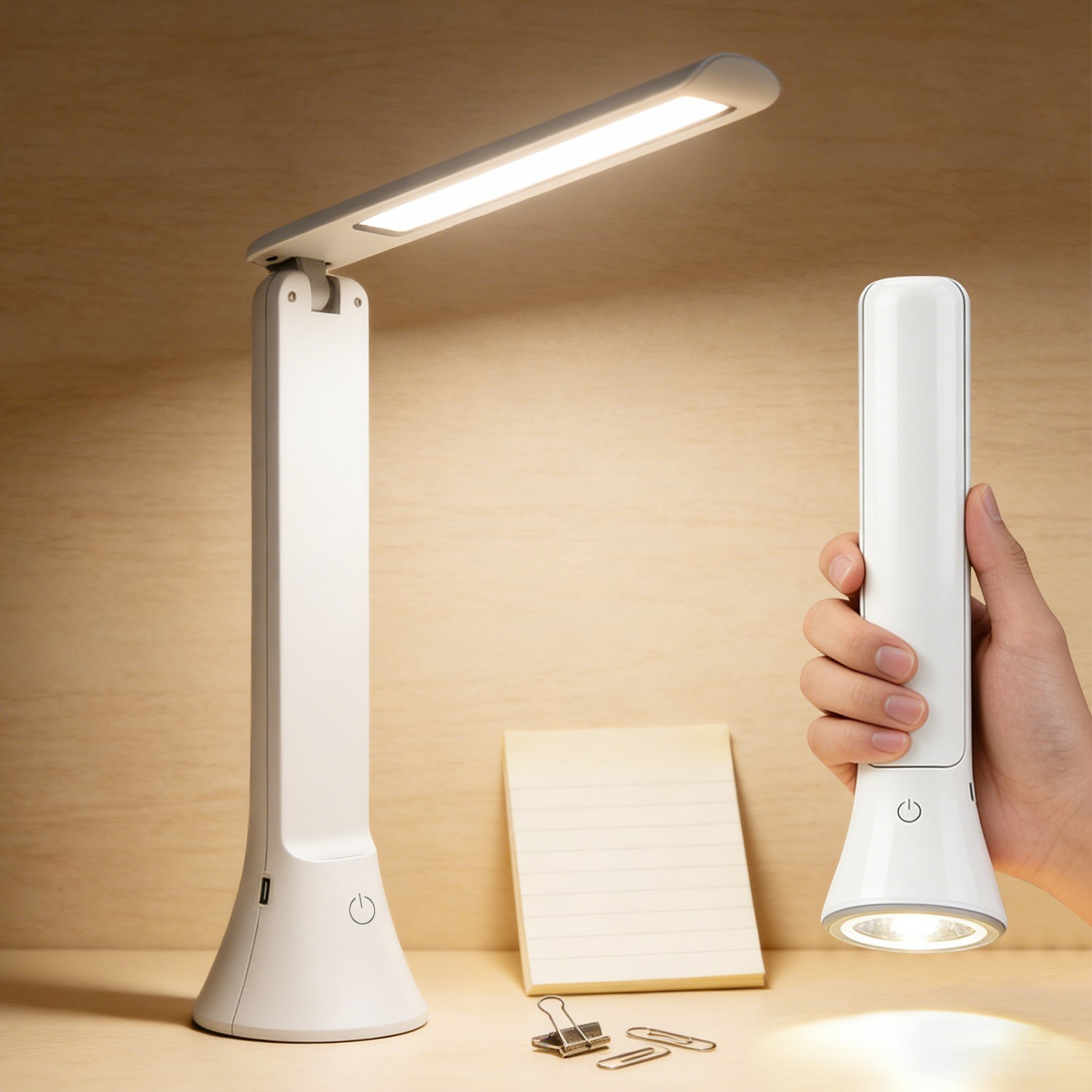 Rechargeable LED Desk Lamp Foldable 3 Color Touch Dimmable gallery