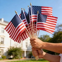 12 Pack Small American Flags – 4×6 Inch Mini USA Hand Held Stick Flag with Sa…