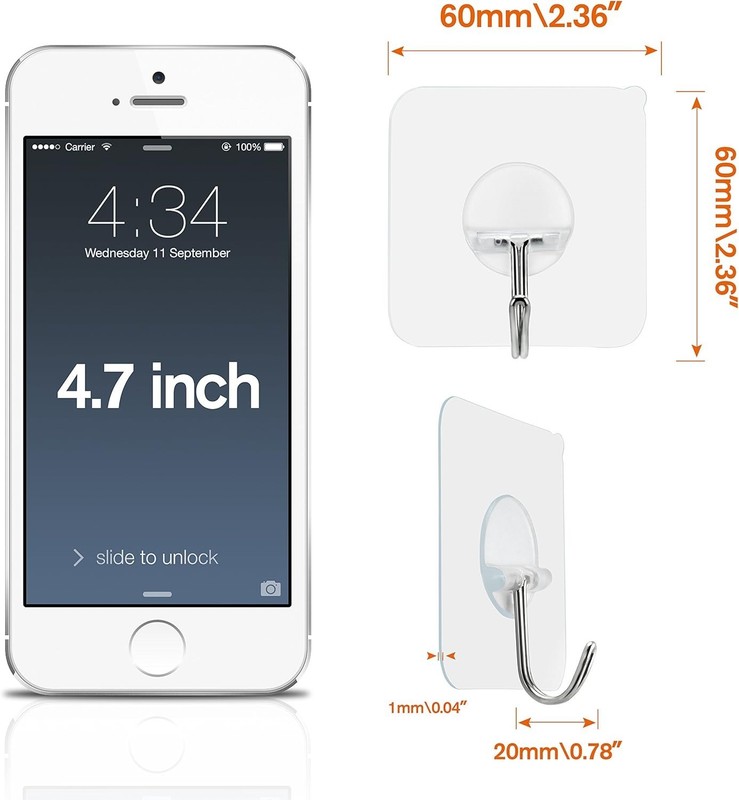 15LB Max Rotatable Adhesive Hooks - Seamless, Waterproof, 10 Pack for Easy Use gallery
