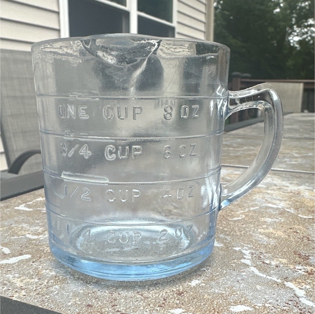 Glass 1 Cup Liquid Measuring Cup, Clear/Blue left-handed by your king oven glass gallery