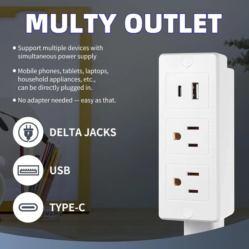 Electrical Outlet Expander Power Socket Rotating Extender Sofas Nightstands Desk gallery