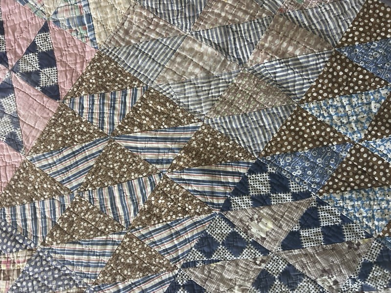 Quilt Patchwork Full VTG Old Utilitarian Folk Art Hand Quilted Homemade gallery