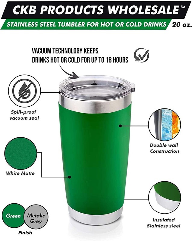 PERSONALIZED - Stainless 20oz Double Wall Vacuum Tumbler/Mug - 5 Color Options gallery