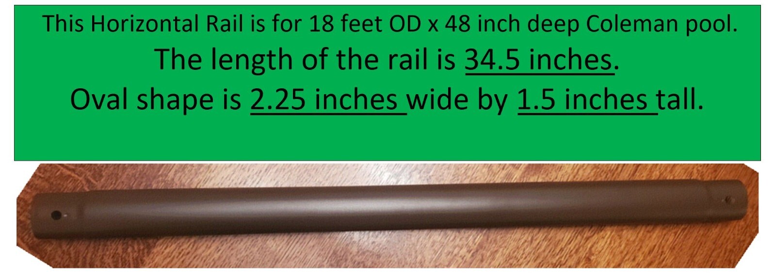 Horizontal Rails for Coleman 18' x 48" Power Steel Pool Brown * NEW! * gallery