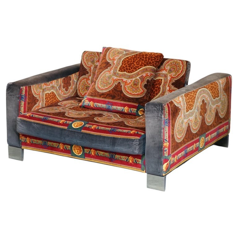 £17,000 VERSACE ILIAN RACHOV DESIGNED ADJUSTABLE ARMCHAIR LOVESEAT PART OF SUITE gallery