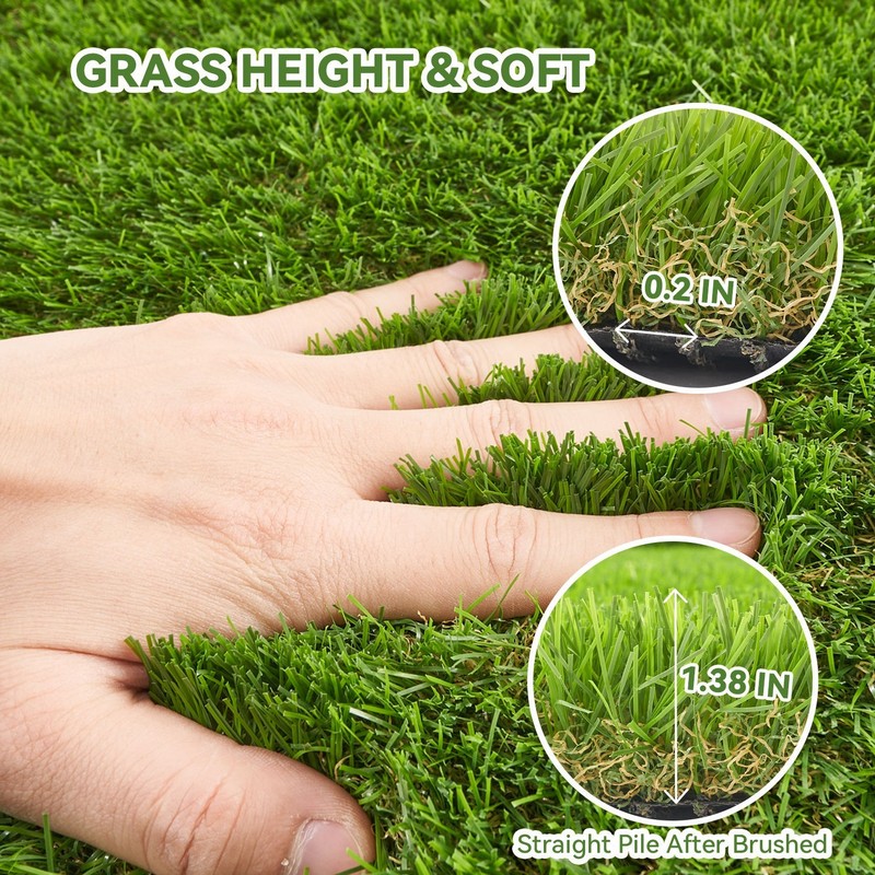 Premium High Density Soft 35mm Odorless Artificial Grass Rug Easy Cut Clean gallery