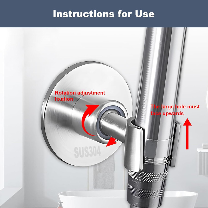 Shower Head Holder 360° Adjustable Handheld Bathroom Shower Head Bracket SUS304 gallery