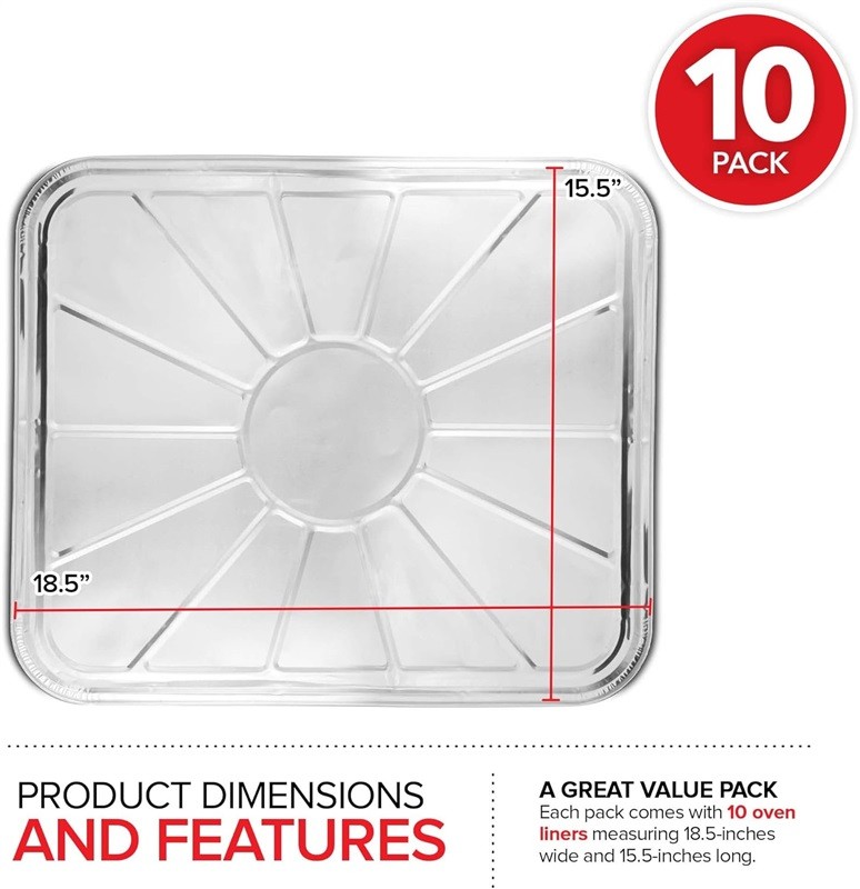 Stock Your Home Disposable Foil Oven Liners 10 Pack Oven Liners Aluminum gallery