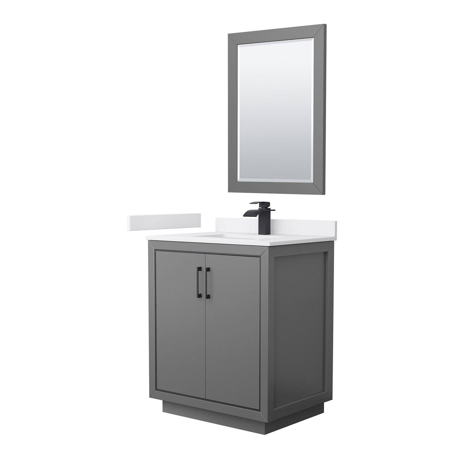 Wyndham Collection WCF1111-30S-VCA-M24 Icon 30" - Dark Gray / White Cultured gallery