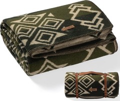 Extra Large – REVERSIBLE ALPACA Wool Blanket Andean Pattern 86×62 in with straps