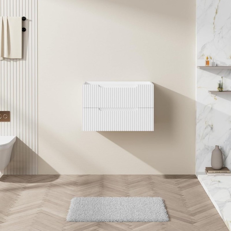 Vanity Unit Without Sink Floating Design Features Two Spacious Drawers gallery