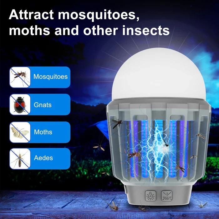 Rechargeable LED Bug Zapper Lantern Mosquito Killer Camping Light 2000mAh gallery
