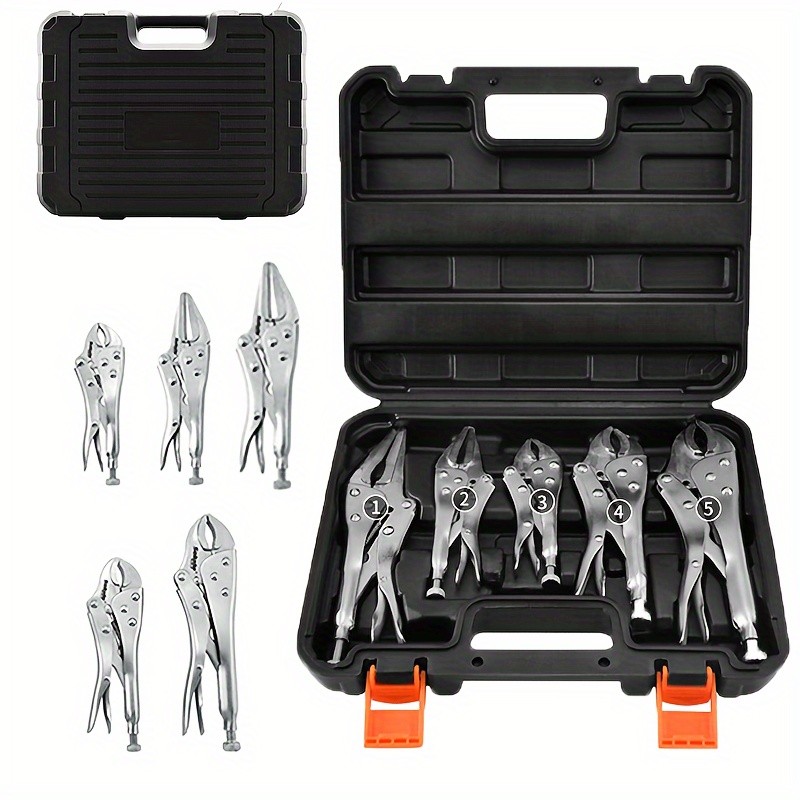 5-Piece Locking Pliers Set Pliers Tool Set Vice Grips with Chrome-vanadium Steel