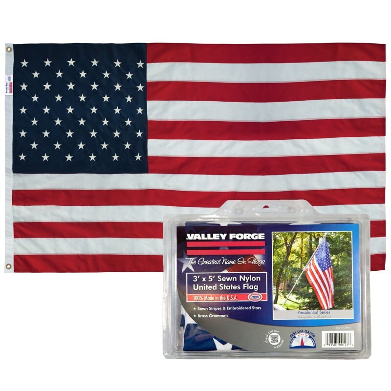 3'x5' VALLEY FORGE US NYLON AMERICAN FLAG Sewn Stripes Embroidered Stars USA gallery