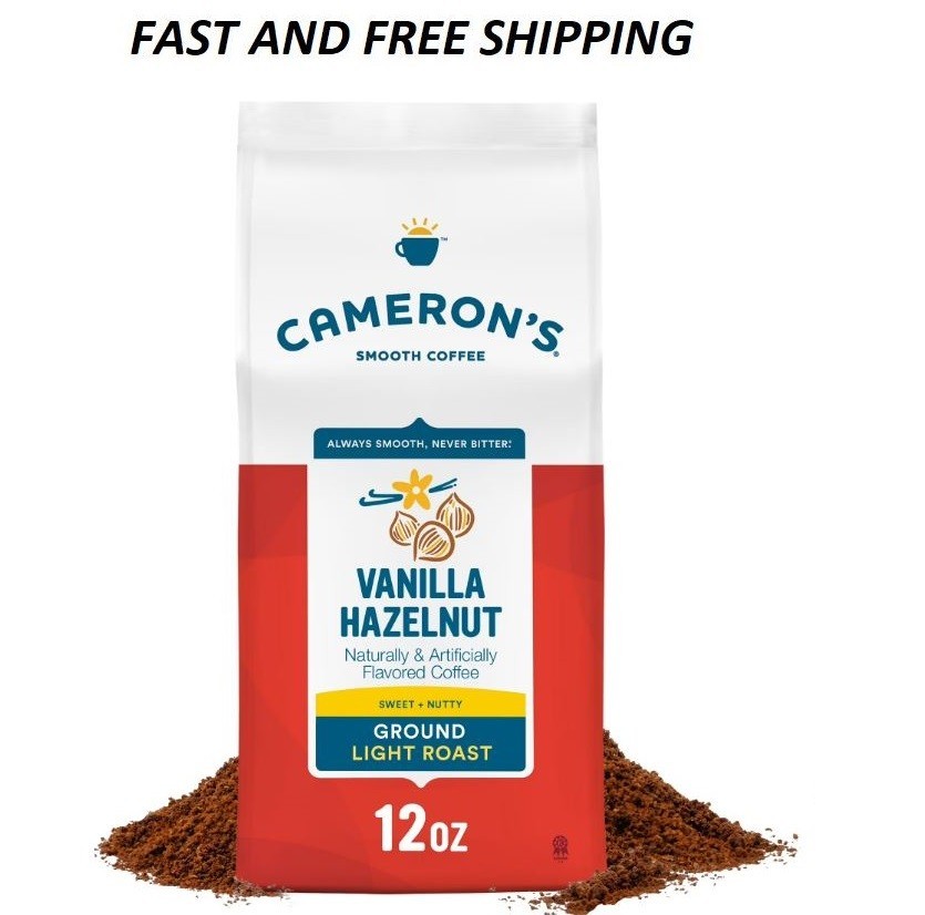 Cameron's Coffee Flavored Vanilla Hazelnut Ground Coffee, Light Roast, 12 oz, Na gallery