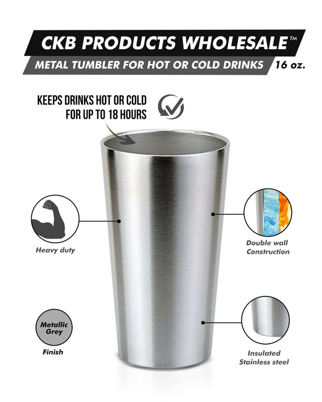 16oz Double Wall Insulated Stainless Steel Vacuum Cup gallery