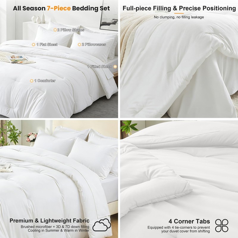 Easthome Full Comforter Set 7 Pieces - Ultra-Soft Bed in a Bag Full Size, Cozy L gallery