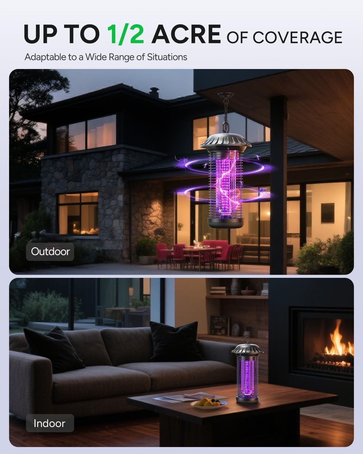 Buzbug LED Bug Zapper Indoor Outdoor, Up to 50000 Hrs Lifespan Lamp, Energy Savi gallery