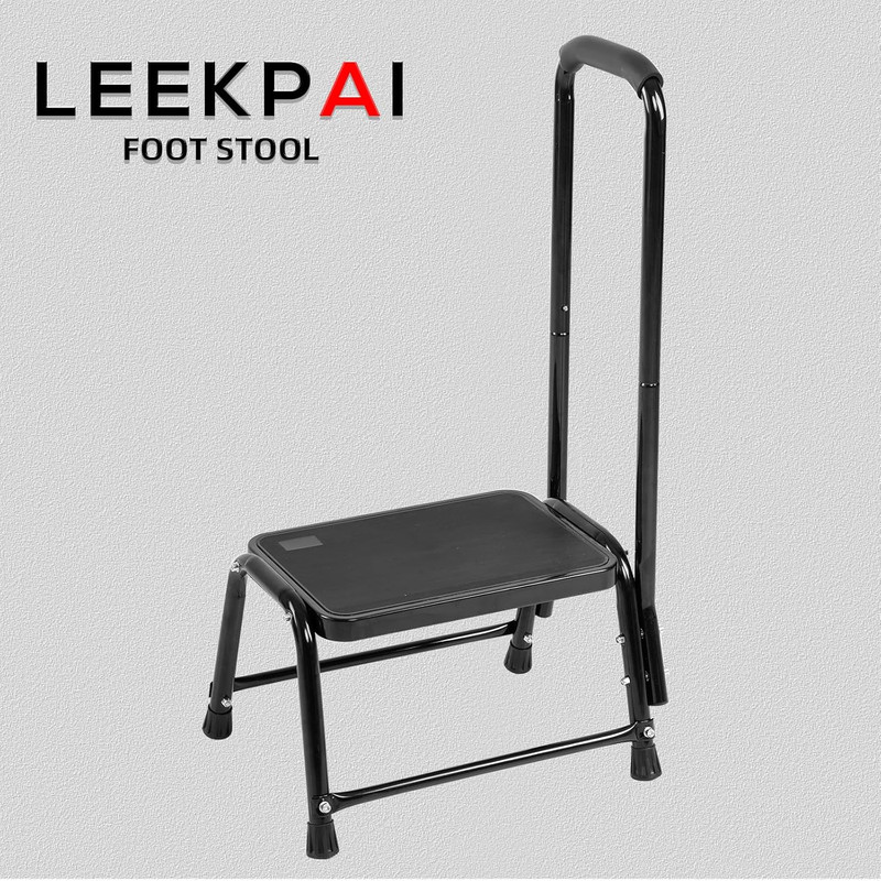 Heavy Duty Step Stool With Handle For Adults Seniors 350 lb Non Slip Black gallery