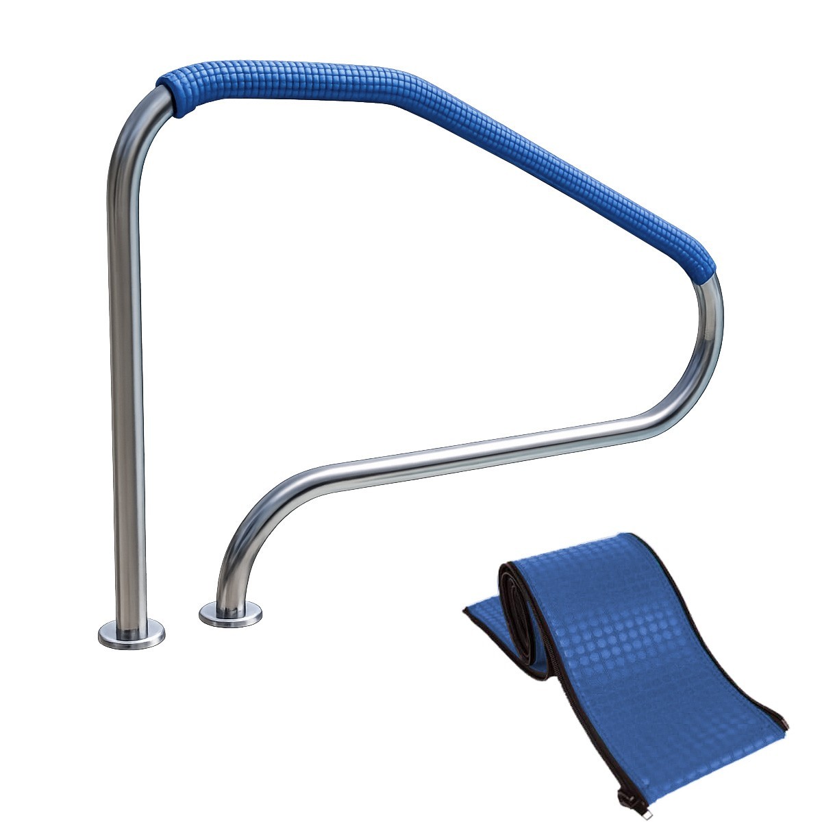 Aqua Select Swimming Pool Stainless Steel Ladder Step Handrail w/ 4' Rail Runner gallery