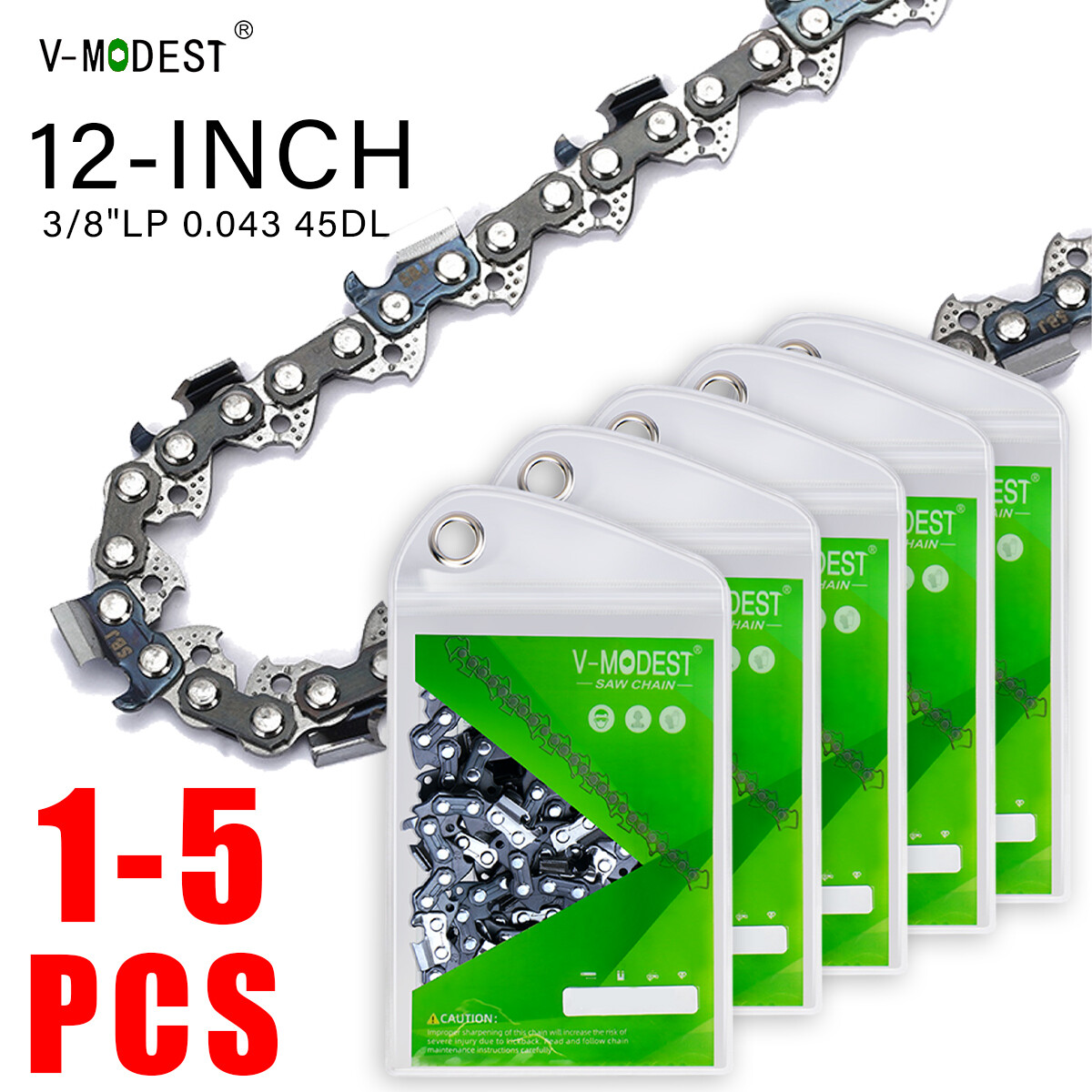 12 Inch Chainsaw Chain 3/8"LP .043" 45DL Fit Dewalt DCCS620 Ryobi Echo and More gallery