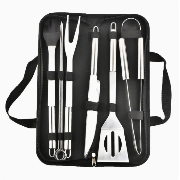 Stainless Steel BBQ Tool Set with Cloth Bag Outdoor Barbecue Grilling Accessorie gallery