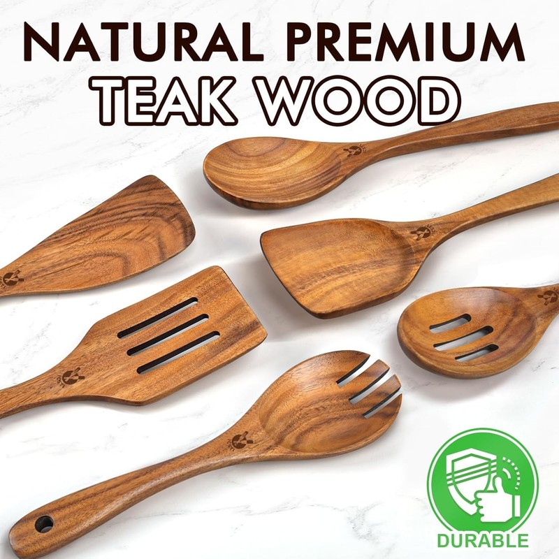 Wooden Cooking Utensils Set 6 Pcs Kitchen Spoons Spatula Wooden Utensils gallery