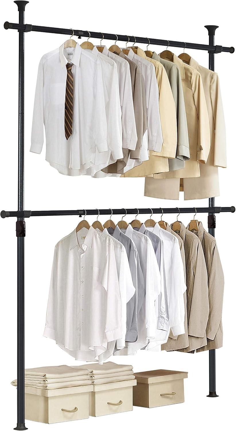 Heavy Duty Adjustable Garment Rack – One-Touch System Easy Assembly 352 LBS Load gallery