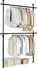 Heavy Duty Adjustable Garment Rack – One-Touch System Easy Assembly 352 LBS Load