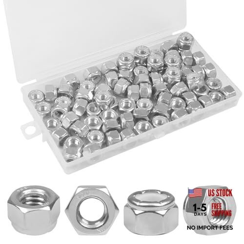 70PCS 5/16"-18 Nylon Insert Hex Lock Nuts,304 Stainless Steel 5/16"-18;70 PCS gallery