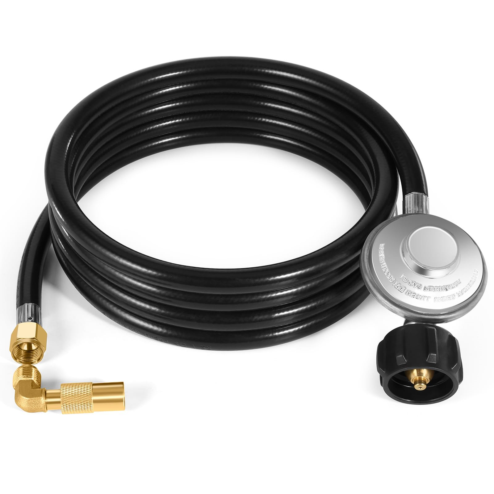 10FT Propane Regulator & Hose for 20lb Propane Tank with Elbow Adapter Durable gallery