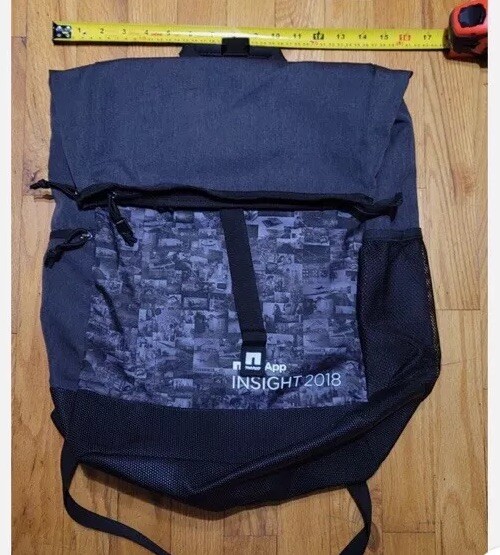 17" Black Expandable Backpack,Cloth Lining, USB Port,NetApp Insight 2018 New 2
