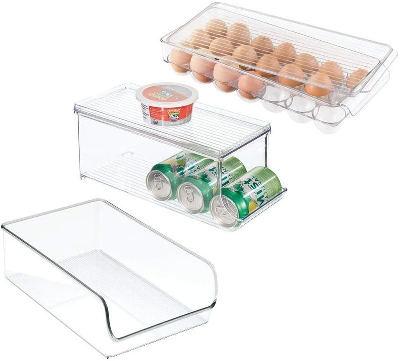 mDesign Plastic Kitchen Pantry Freezer Storage Organizer Bin Combo - Set of 3 gallery