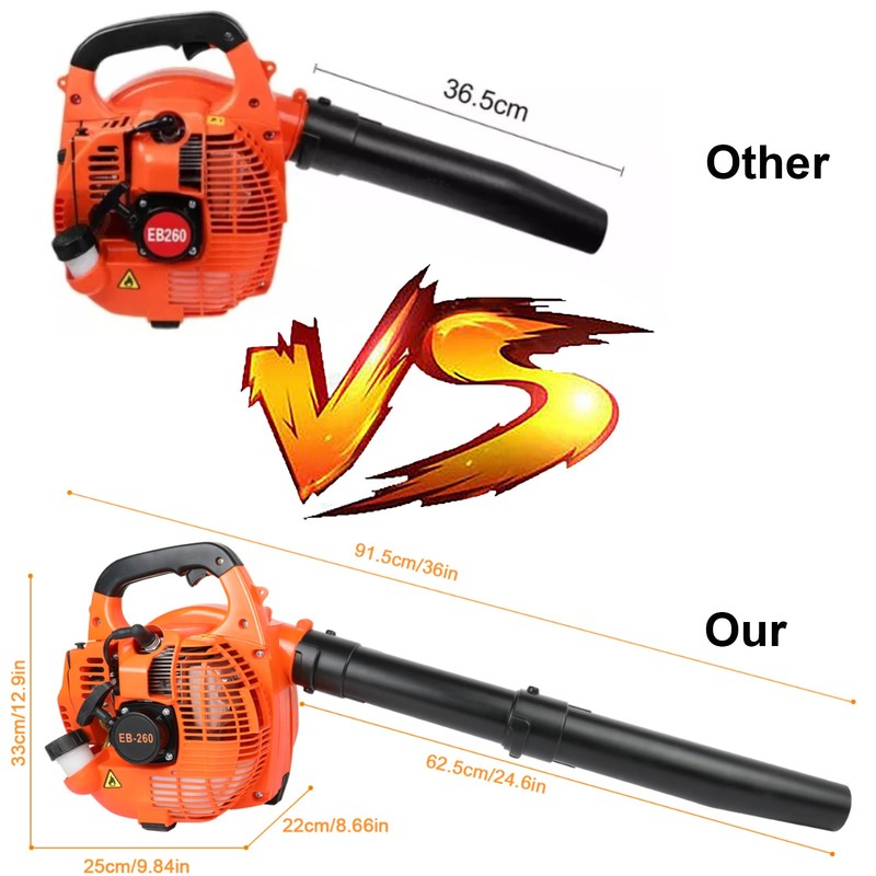 Backpack Leaf Blower Gas Powered Snow Blower 665CFM 270MPH 43CC 2-Stroke 3HP NEW gallery