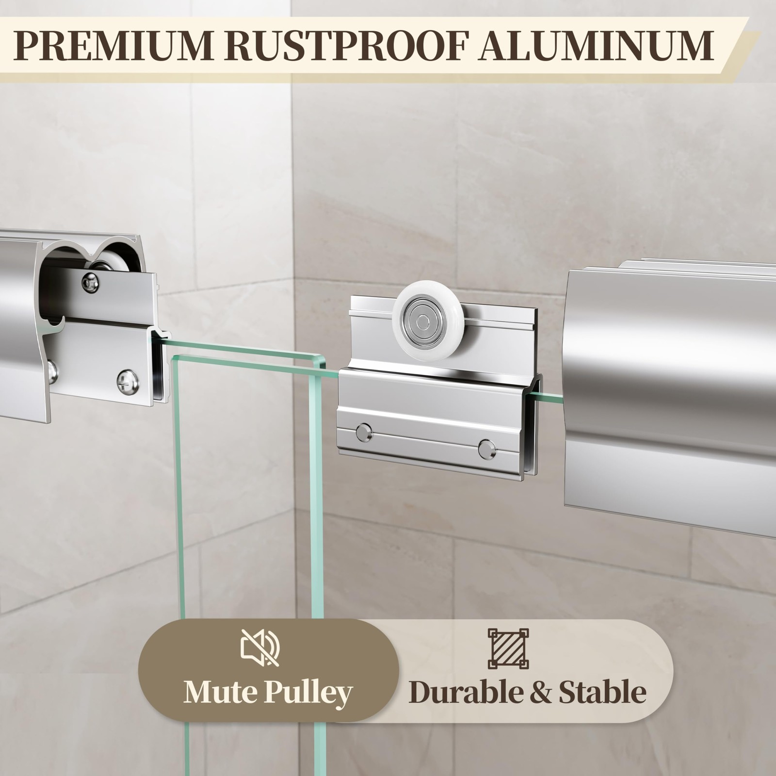 Semi Frameless Bypass Sliding Shower Door 48 W x 72 H Polished Chrome 44-48 ENSO gallery