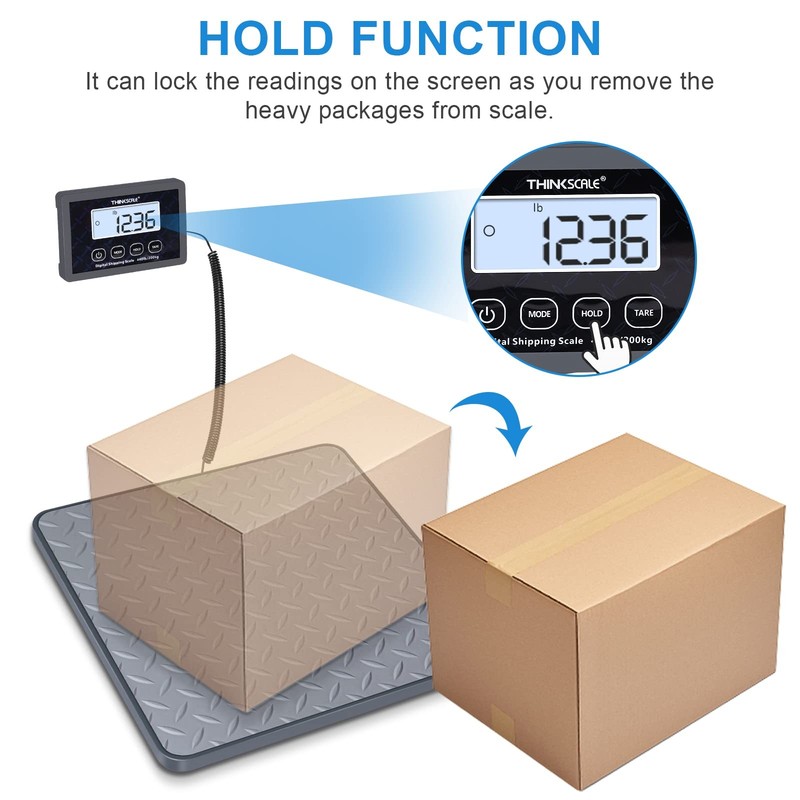 THINKSCALE Shipping Scale, 440 lbs/1 oz Highly Accurate Postal PS4C, Grey gallery