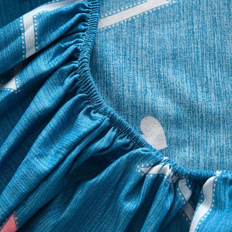 Bed Sheets for Bed Blue Stars Printed Fitted Sheets Thick Fabric Mattress Cover gallery