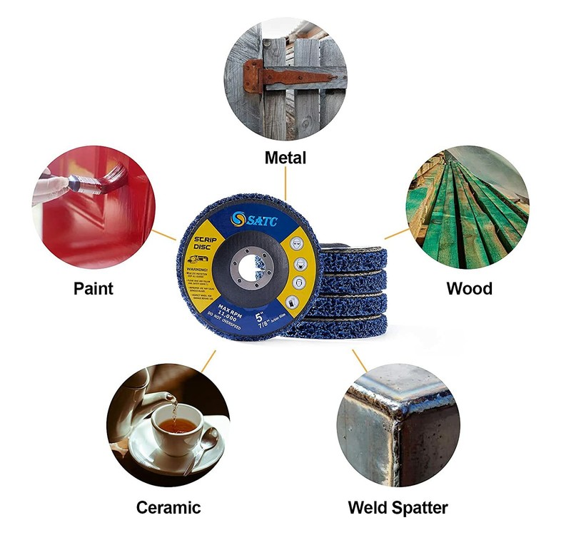 5 Pack 5''x7/8" Paint Rust Removal Clean Angle Grinder New Poly Strip Disc Wheel gallery