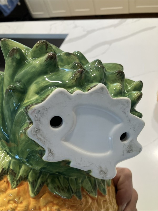 vintage ceramic pineapple-shaped serving Platter and Three dipping bowls gallery