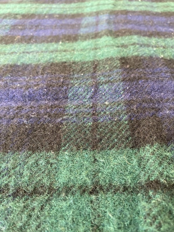 James Pringle Comfydown Wool Tartan Plaid Blanket Throw 54x36 Green Blue gallery